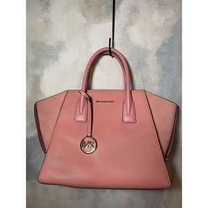 Michael Kors AVRIL Suede & Leather Satchel